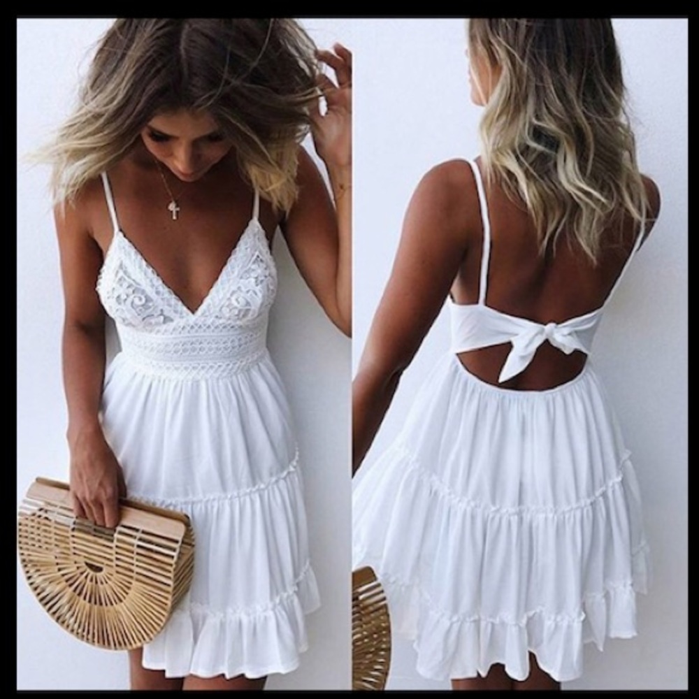 Lacy Backless Mini Dress NWT